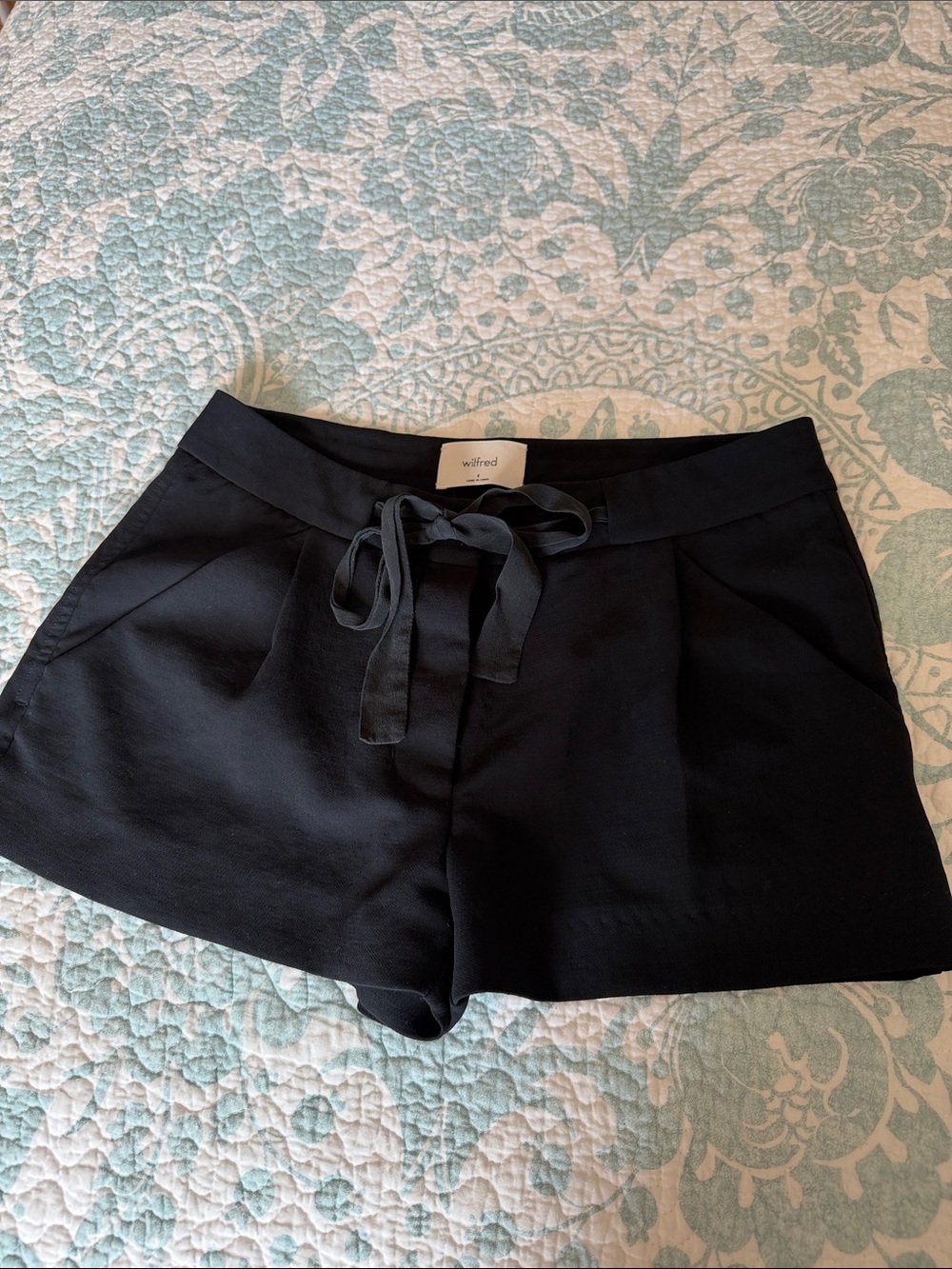 Wilfred Black Drawstring Shorts
